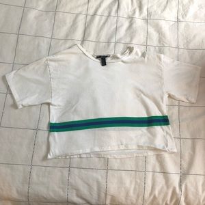 F21 green striped shirt